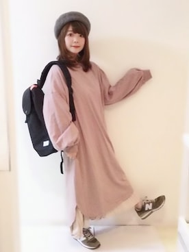 「アプレジュール」｜「アイテム（ハンチング/ベレー帽）」を使った、パン粉さん（レディース・151cm）の春コーディネート