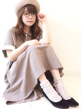 「sakishimatokyo（サキシマトーキョー）のアイテム（ソックス/靴下）」を使った、パン粉さん（レディース・151cm）の夏コーディネート