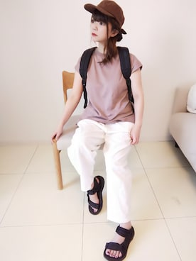 「sakishimatokyo」｜「アイテム（キャップ）」を使った、パン粉さん（レディース・151cm）の夏コーディネート