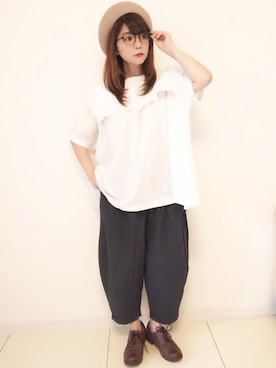 「sakishimatokyo」｜「アイテム（ハンチング/ベレー帽）」を使った、パン粉さん（レディース・151cm）の夏コーディネート