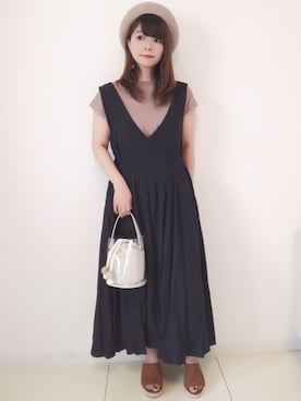 「ZOZOでしか買えない」｜「アイテム（ハンチング/ベレー帽）」を使った、パン粉さん（レディース・151cm）の夏コーディネート