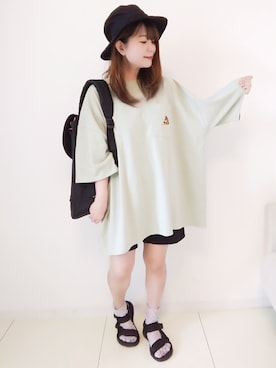 「sakishimatokyo（サキシマトーキョー）のアイテム（ソックス/靴下）」を使った、パン粉さん（レディース・151cm）の夏コーディネート