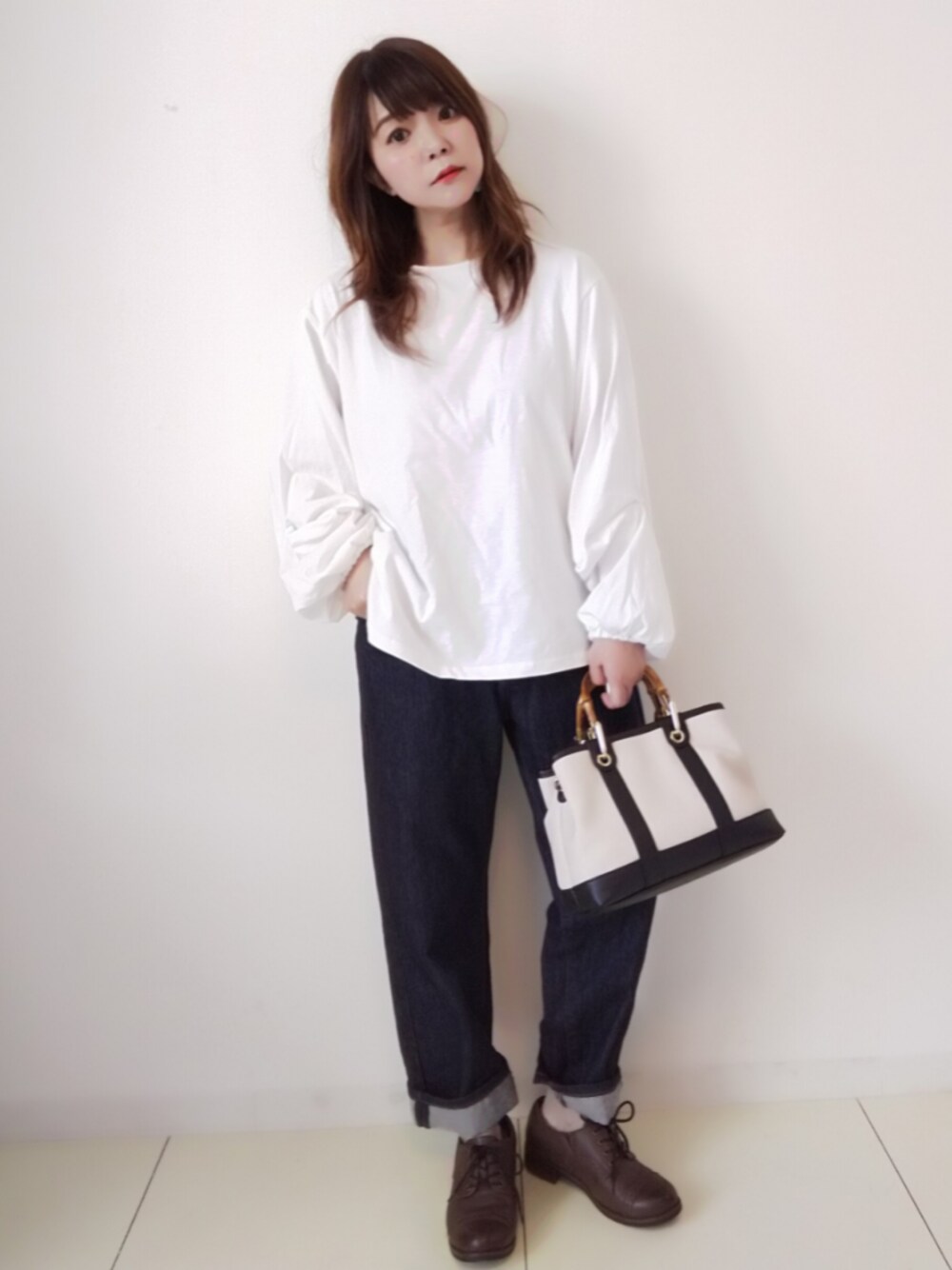 「kicuri、きくりふく、ロデスコ、RODE SKO、URBAN RESEARCH、アーバンリサーチ、シンプル、ユニクロ、ラフコーデ、大人カジュアル」｜「kicuriの【低身長向け/きくりふく】ジャガードコルセット＊Tシャツ（Tシャツ/カットソー、ブラック系）」を使った、パン粉さん（レディース・151cm）の夏コーディネートの1枚目の写真
