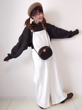 「reca（レカ）のアイテム（オールインワン・サロペット）」を使った、パン粉さん（レディース・151cm）の夏コーディネート