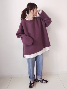 「AmbreNeige」｜「アイテム（スリッポン）」を使った、パン粉さん（レディース・151cm）の秋コーディネート