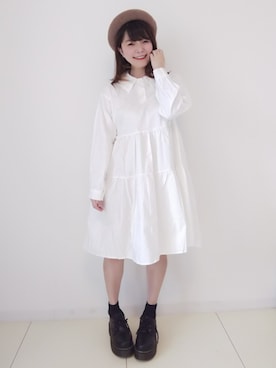 「sakishimatokyo」｜「アイテム（シャツワンピース）」を使った、パン粉さん（レディース・151cm）の秋コーディネート