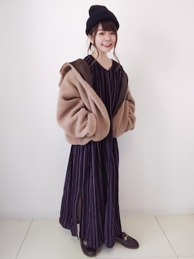 「sakishimatokyo」｜「アイテム（ニットキャップ/ビーニー）」を使った、パン粉さん（レディース・151cm）の秋コーディネート