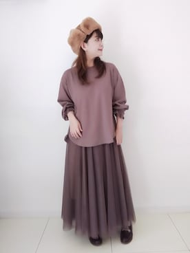 「sakishimatokyo」｜「アイテム（キャップ）」を使った、パン粉さん（レディース・151cm）の秋コーディネート