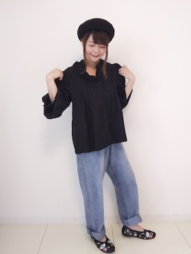 「sakishimatokyo」｜「アイテム（スリッポン）」を使った、パン粉さん（レディース・151cm）の秋コーディネート