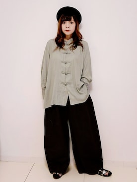 「ハロウィン」｜「アイテム（スリッポン）」を使った、パン粉さん（レディース・151cm）の秋コーディネート