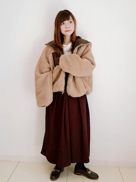 「ZOZOでしか買えない」｜「アイテム（ブルゾン）」を使った、パン粉さん（レディース・151cm）の秋コーディネート