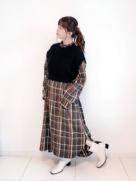 「sakishimatokyo」｜「アイテム（ブーツ）」を使った、パン粉さん（レディース・151cm）の秋コーディネート