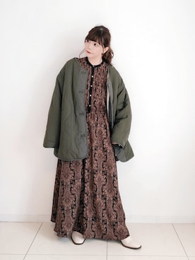「サニーレーベル」｜「アイテム（ミリタリージャケット）」を使った、パン粉さん（レディース・151cm）の秋コーディネート
