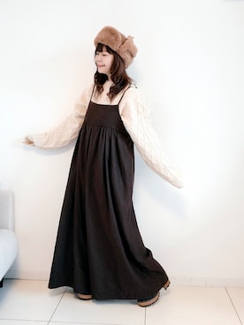 「URBAN RESEARCH ROSSO」｜「アイテム（サロペット/オーバーオール）」を使った、パン粉さん（レディース・151cm）の秋コーディネート