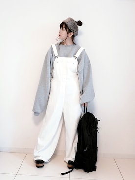 「reca（レカ）のアイテム（オールインワン・サロペット）」を使った、パン粉さん（レディース・151cm）の秋コーディネート