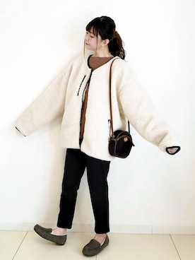 「SUGAR BISKET（シュガービスケット）のアイテム（ブルゾン）」を使った、パン粉さん（レディース・151cm）の秋コーディネート