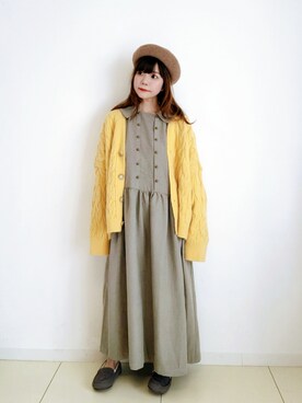 「sakishimatokyo」｜「アイテム（ハンチング/ベレー帽）」を使った、パン粉さん（レディース・151cm）の秋コーディネート