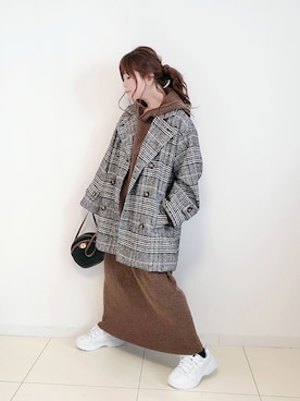 「アーバンリサーチ」｜「アイテム（ピーコート）」を使った、パン粉さん（レディース・151cm）の秋コーディネート