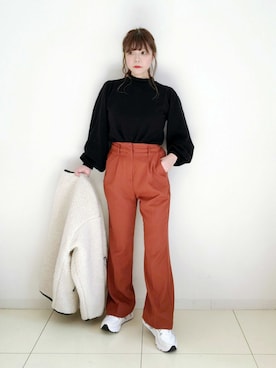 「SUGAR BISKET（シュガービスケット）のアイテム（ブルゾン）」を使った、パン粉さん（レディース・151cm）の冬コーディネート