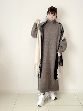 「ハイネックニット」｜「アイテム（福袋/福箱）」を使った、パン粉さん（レディース・151cm）の冬コーディネート