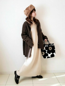 「ハイネックニット」｜「アイテム（福袋/福箱）」を使った、パン粉さん（レディース・151cm）の冬コーディネート