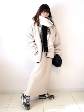 「SUGAR BISKET（シュガービスケット）のアイテム（ブルゾン）」を使った、パン粉さん（レディース・151cm）の冬コーディネート