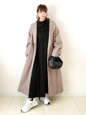 「sakishimatokyo」｜「アイテム（チェスターコート）」を使った、パン粉さん（レディース・151cm）の冬コーディネート