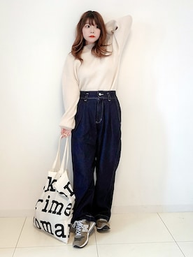 「リブニット」｜「アイテム（福袋/福箱）」を使った、パン粉さん（レディース・151cm）の冬コーディネート