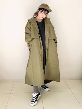 「AmbreNeige」｜「アイテム（モッズコート）」を使った、パン粉さん（レディース・151cm）の冬コーディネート