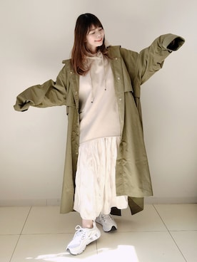 「AmbreNeige」｜「アイテム（モッズコート）」を使った、パン粉さん（レディース・151cm）の冬コーディネート