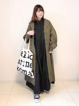 「sakishimatokyo（サキシマトーキョー）のアイテム（チェスターコート）」を使った、パン粉さん（レディース・151cm）の冬コーディネート