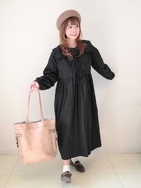 「RODE SKO」｜「アイテム（ハンチング/ベレー帽）」を使った、パン粉さん（レディース・151cm）の冬コーディネート