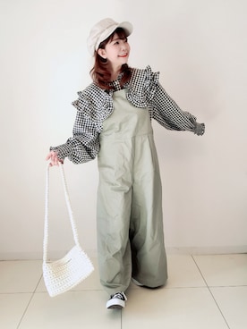 「Honeys（ハニーズ）のアイテム（キャスケット）」を使った、パン粉さん（レディース・151cm）の冬コーディネート