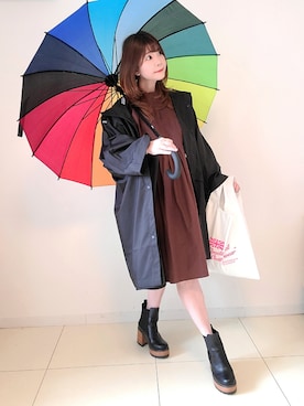 「sakishimatokyo（サキシマトーキョー）のアイテム（チュニック）」を使った、パン粉さん（レディース・151cm）の春コーディネート