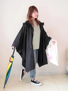 「Traditional Weatherwear（トラディショナルウェザーウェア）のMARCHE BAG MINI（トートバッグ）」を使った、パン粉さん（レディース・151cm）の春コーディネート