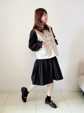 「sakishimatokyo（サキシマトーキョー）のアイテム（シャツワンピース）」を使った、パン粉さん（レディース・151cm）の春コーディネート