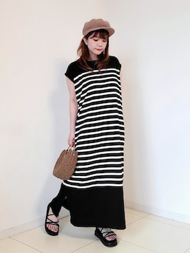 「DHOLIC（ディーホリック）のアイテム（キャスケット）」を使った、パン粉さん（レディース・151cm）の春コーディネート