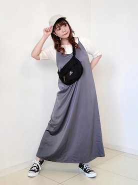 「クリスプ」｜「アイテム（キャップ）」を使った、パン粉さん（レディース・151cm）の春コーディネート