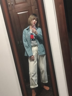 「Carhartt WIP（カーハートダブリューアイピー）のアイテム（ジャケット/アウター）」を使った、Tachiさん（レディース・170cm）の春コーディネート