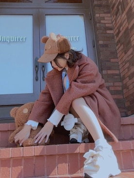 「USJ」｜「アイテム（その他アウター）」を使った、miさん（レディース・160cm）の冬コーディネート
