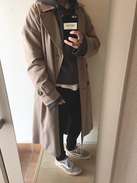 「JEANASIS（ジーナシス）のアイテム（トレンチコート）」を使った、mauさん（レディース・149cm）の春コーディネート