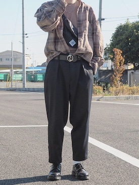 「NICE CLAUP（ナイスクラップ）のアイテム（トップス）」を使った、ふみやさん（メンズ・168cm）の秋コーディネート