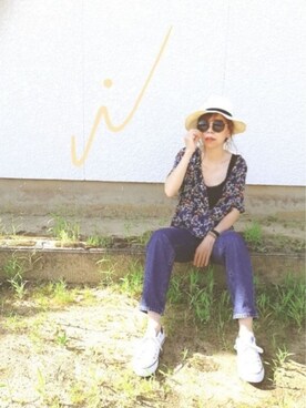 「CONVERSE（コンバース）のCONVERSE NEXTAR 110 OX（スニーカー）」を使った、あんさん（レディース・160cm）の夏コーディネート