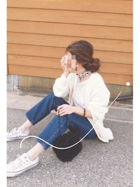 「CONVERSE（コンバース）のCONVERSE NEXTAR 110 OX（スニーカー）」を使った、あんさん（レディース・160cm）の秋コーディネート