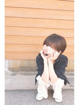 「チェック柄に恋してる」｜「アイテム（スニーカー）」を使った、あんさん（レディース・160cm）の秋コーディネート