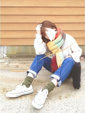 「CONVERSE（コンバース）のCONVERSE NEXTAR 110 OX（スニーカー）」を使った、あんさん（レディース・160cm）の冬コーディネート