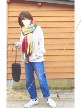 「CONVERSE（コンバース）のCONVERSE NEXTAR 110 OX（スニーカー）」を使った、あんさん（レディース・160cm）の冬コーディネート