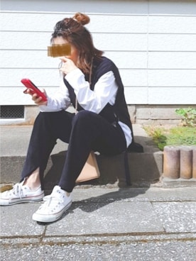 「CONVERSE（コンバース）のCONVERSE NEXTAR 110 OX（スニーカー）」を使った、あんさん（レディース・160cm）の秋コーディネート