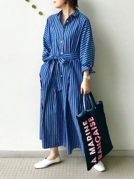 La Marine Francaise マリン フランセーズ のトートバッグを使ったレディース人気ファッションコーディネート Wear