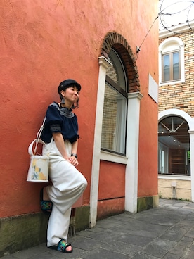 「FREE'S MART（フリーズマート）のアイテム（キャスケット）」を使った、じゅりあさん（レディース・153cm）の夏コーディネート